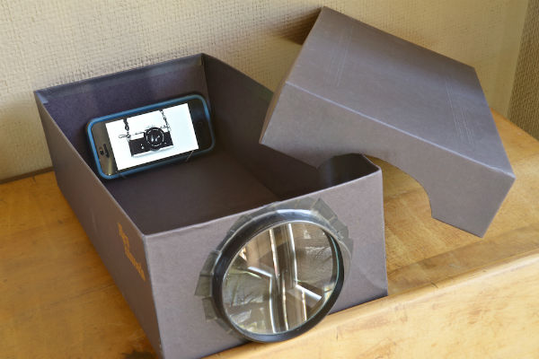 shoebox-projector-DIY-iPhone-smartphone